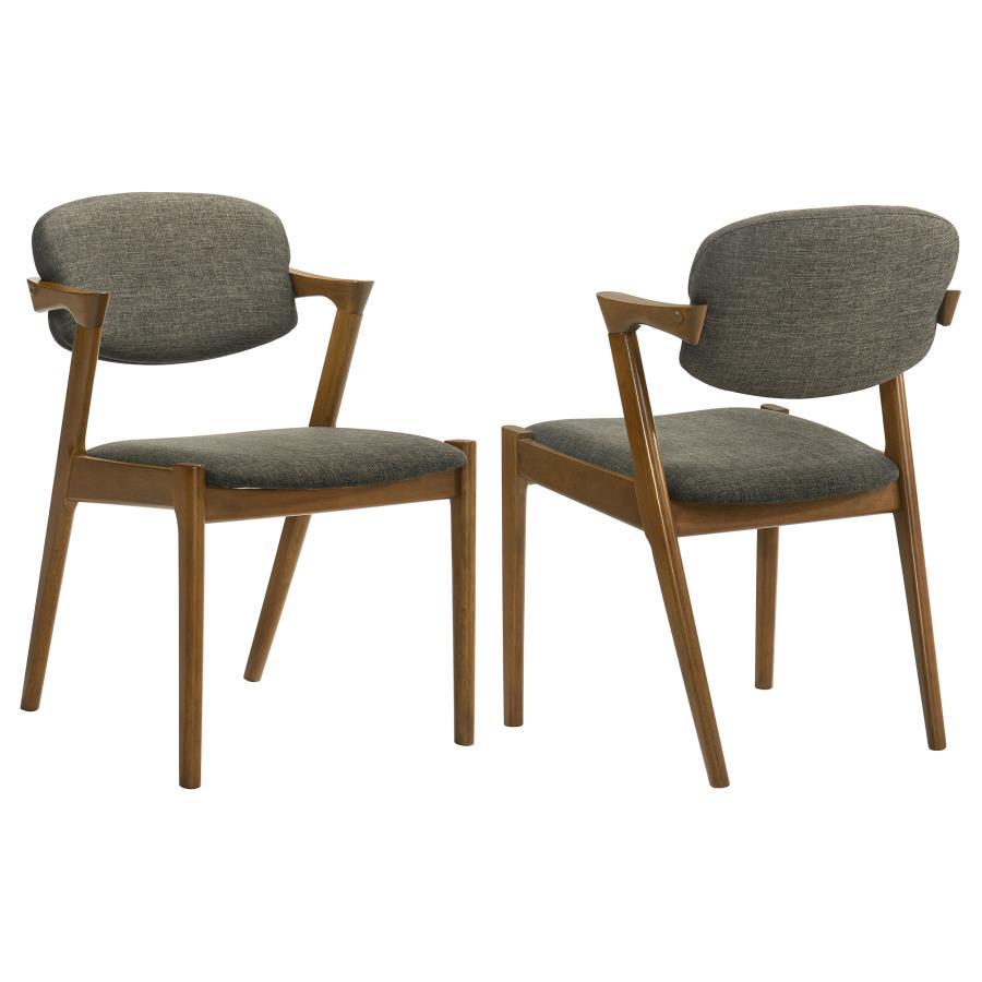 Malone Dining Side Chairs Brown and Dark Walnut (Set of 2)