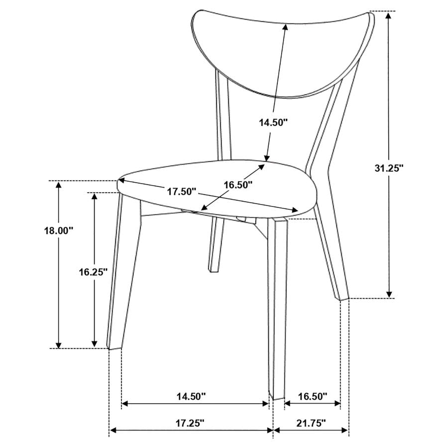 2 Alfredo Upholstered Dining Chairs Grey and Natural Walnut (Set of 2)