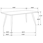 Zetta Rectangular Dining Table Black and Gold