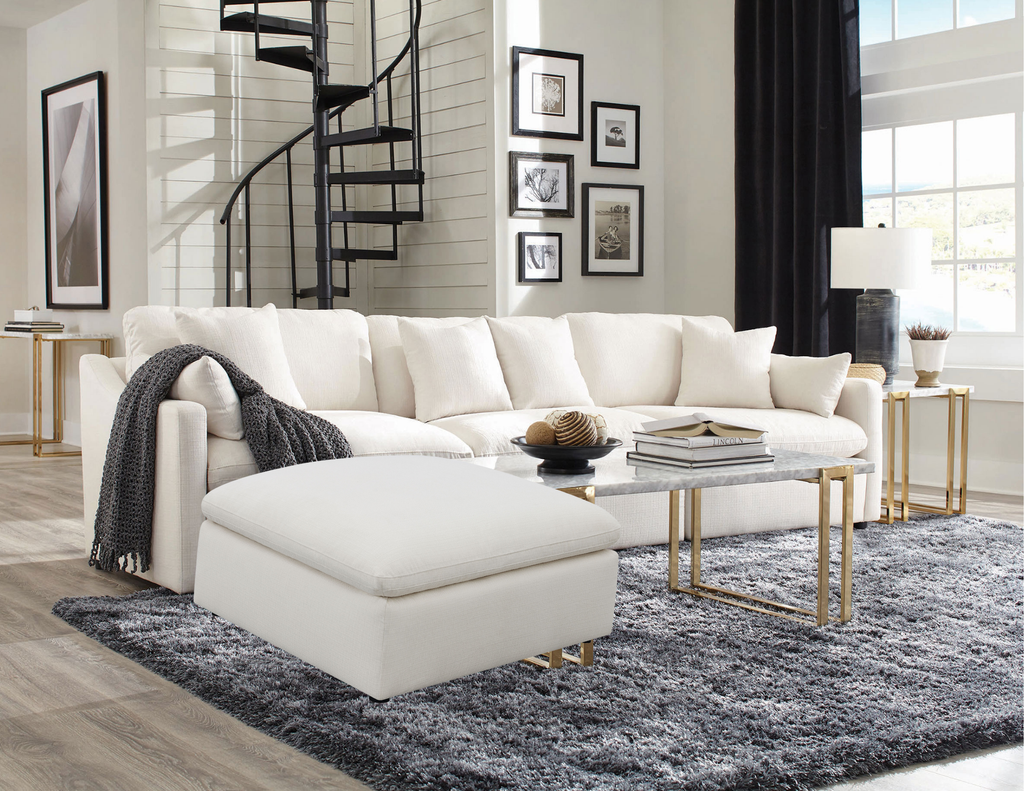 Terra 4-Piece Cloud Couch Sectional (Ottoman Included)