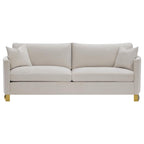 Corliss Upholstered Arched Arms Sofa Beige