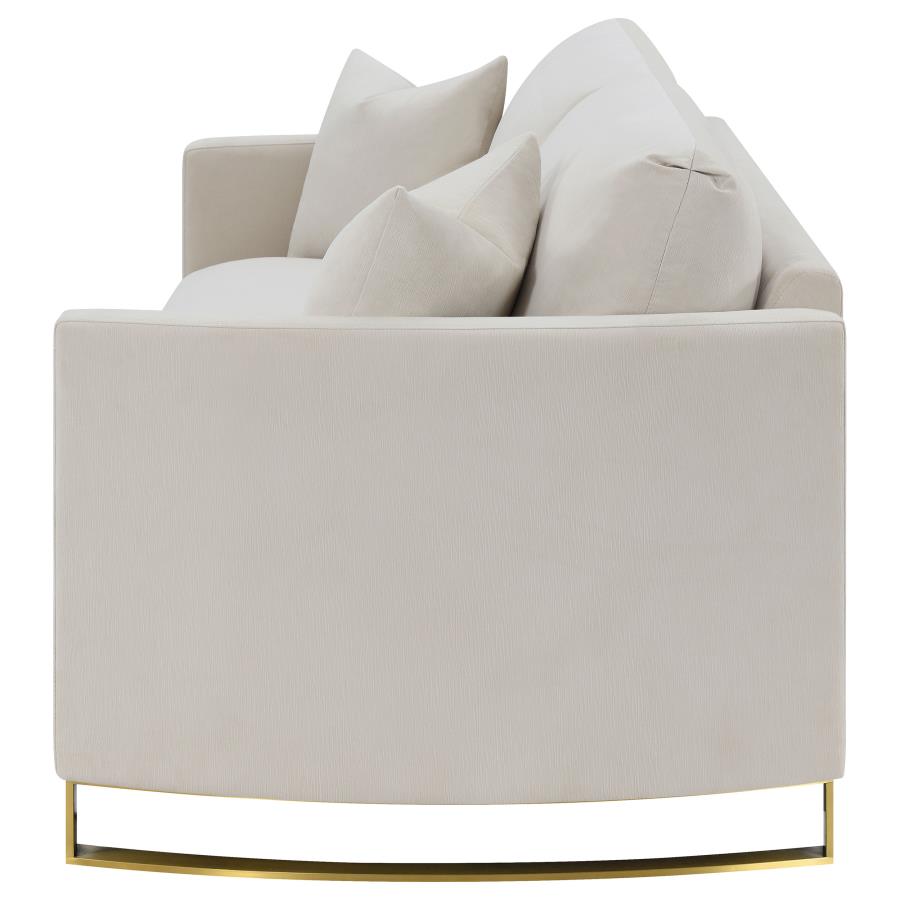 Corliss Upholstered Arched Arms Sofa Beige