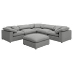 Grey Boucle 6-Piece Cloud Couch Ottoman Included