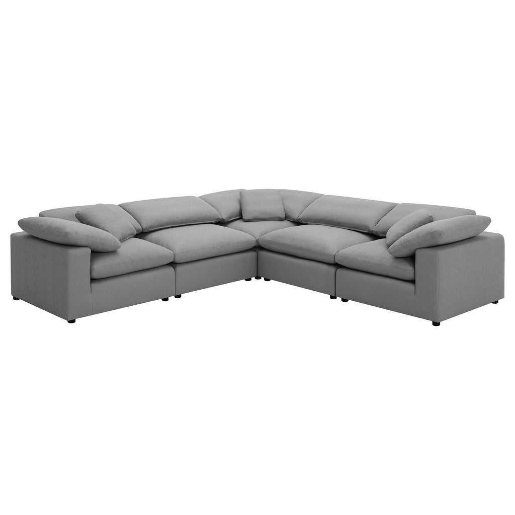 Grey Boucle 5-Piece Cloud Couch
