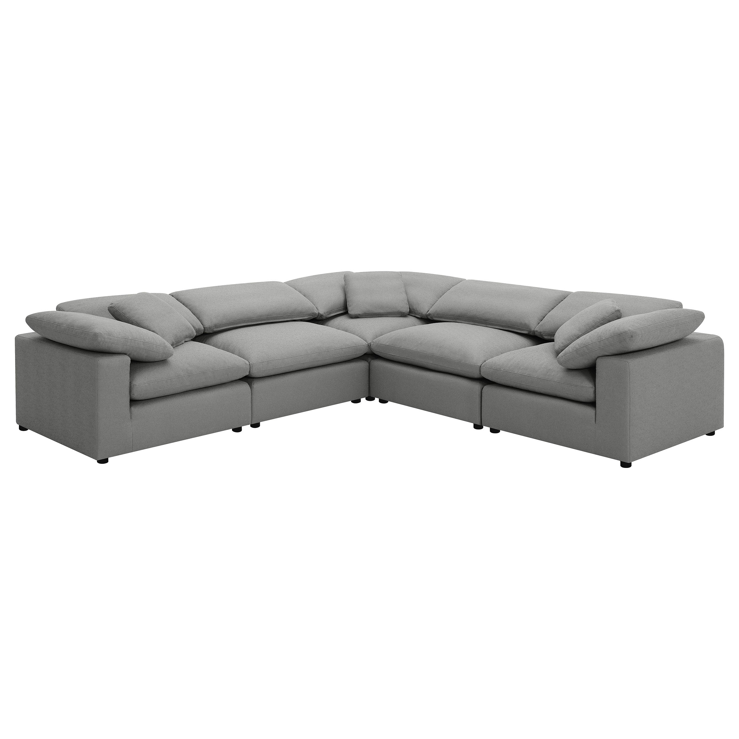 Grey Boucle 5-Piece Cloud Couch