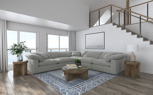 Boucle Luxe Grey 5-Piece Sectional
