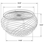 Dahlia Round Glass Top Woven Rattan Coffee Table Natural Brown