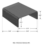 Juanita Square Rattan Coffee Table Natural