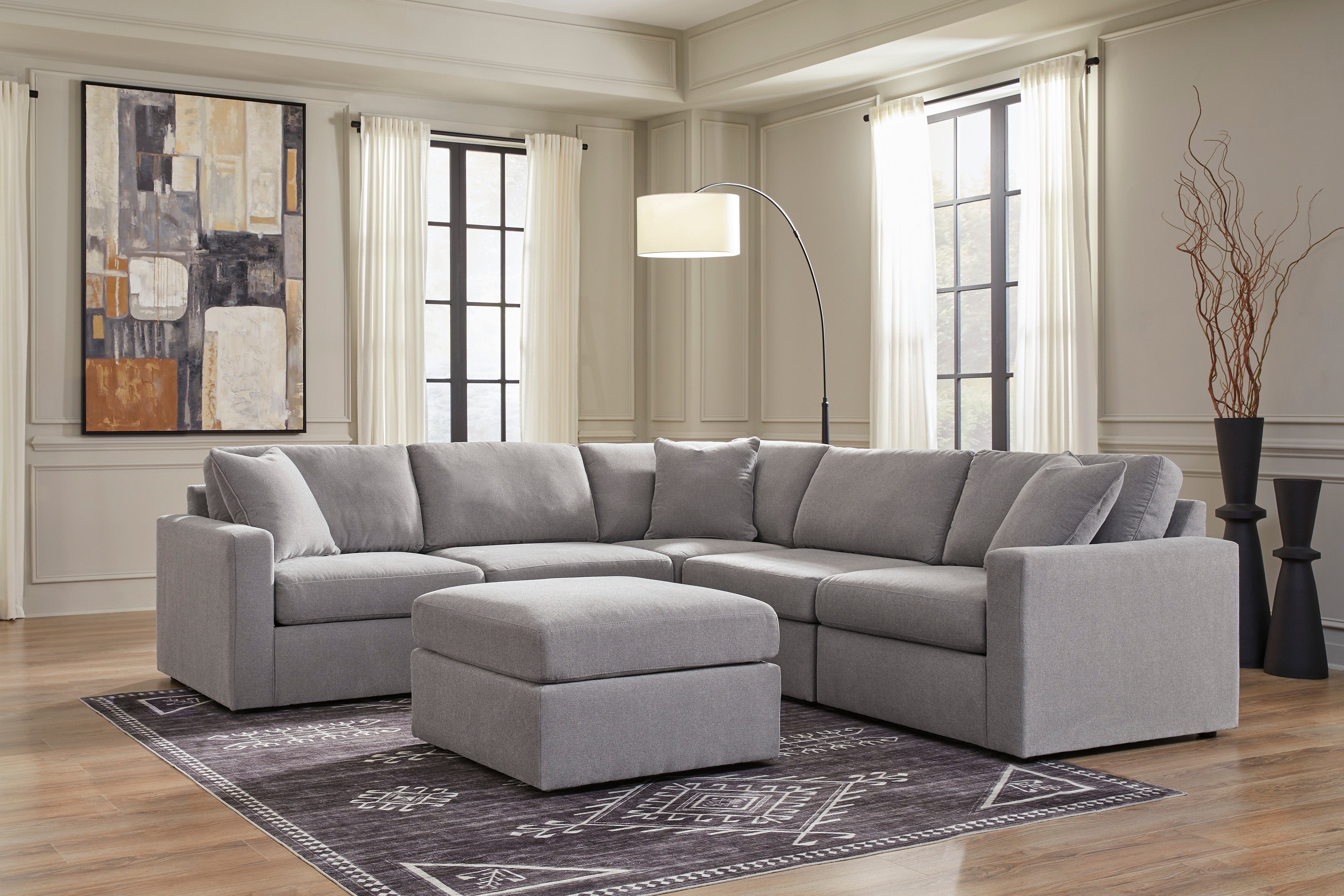 Mia 6-Piece Sectional with Ottoman included