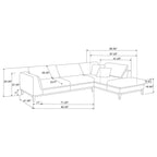 Persia 2-piece Modular Sectional Grey