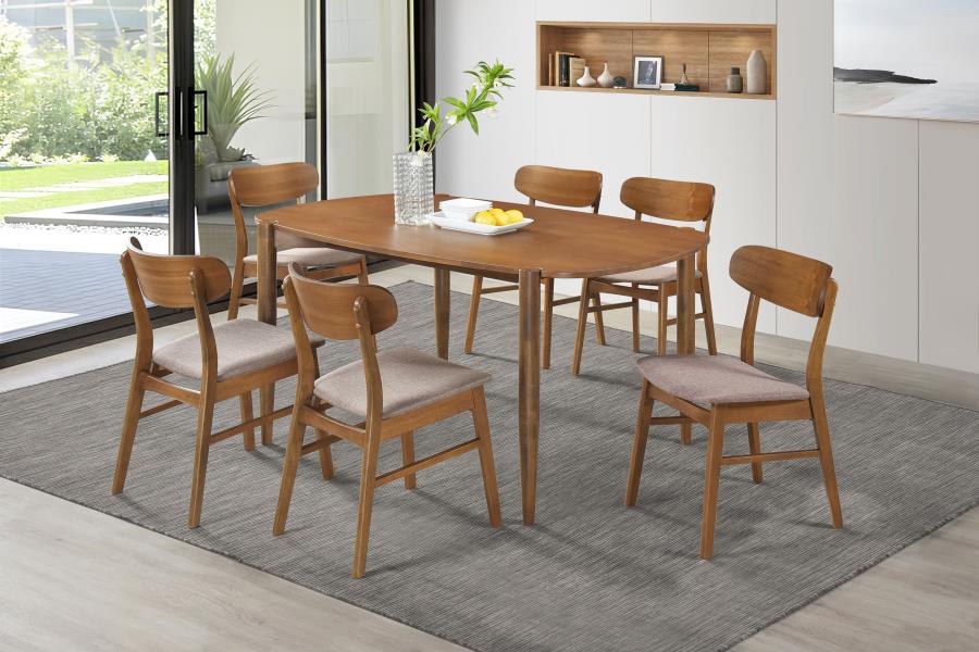 Dortch 7-piece Oval Solid Wood Dining Set Walnut