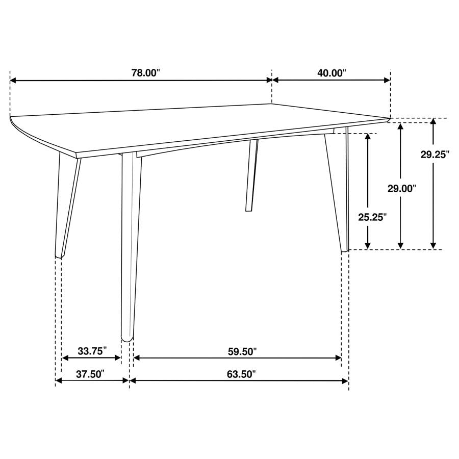 Malone Rectangular Dining Table Dark Walnut