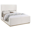 Nala Upholstered Wingback Platform Sleigh Bed Cream