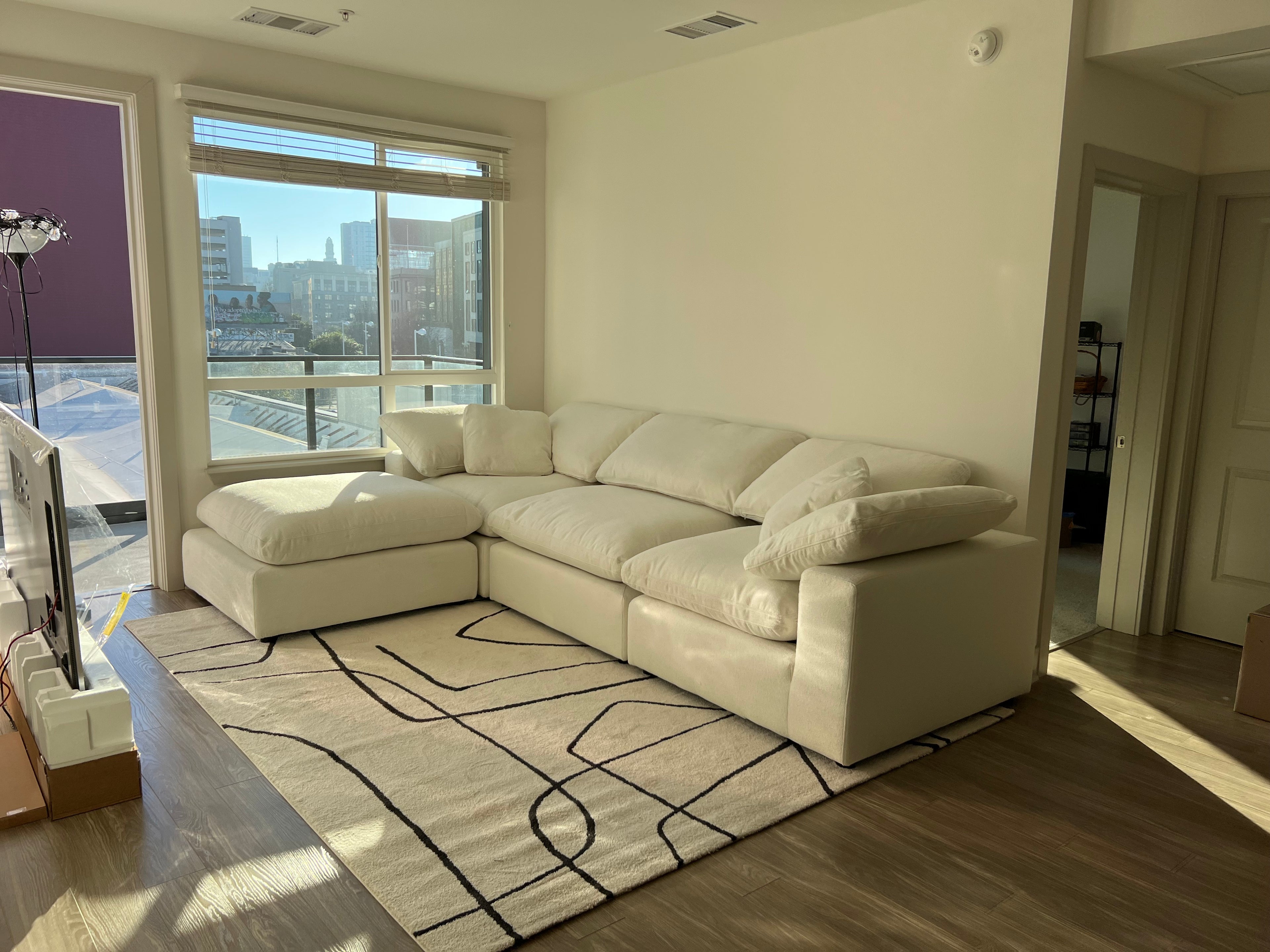 Boucle Luxe 4-Piece Sectional - Ottoman Included