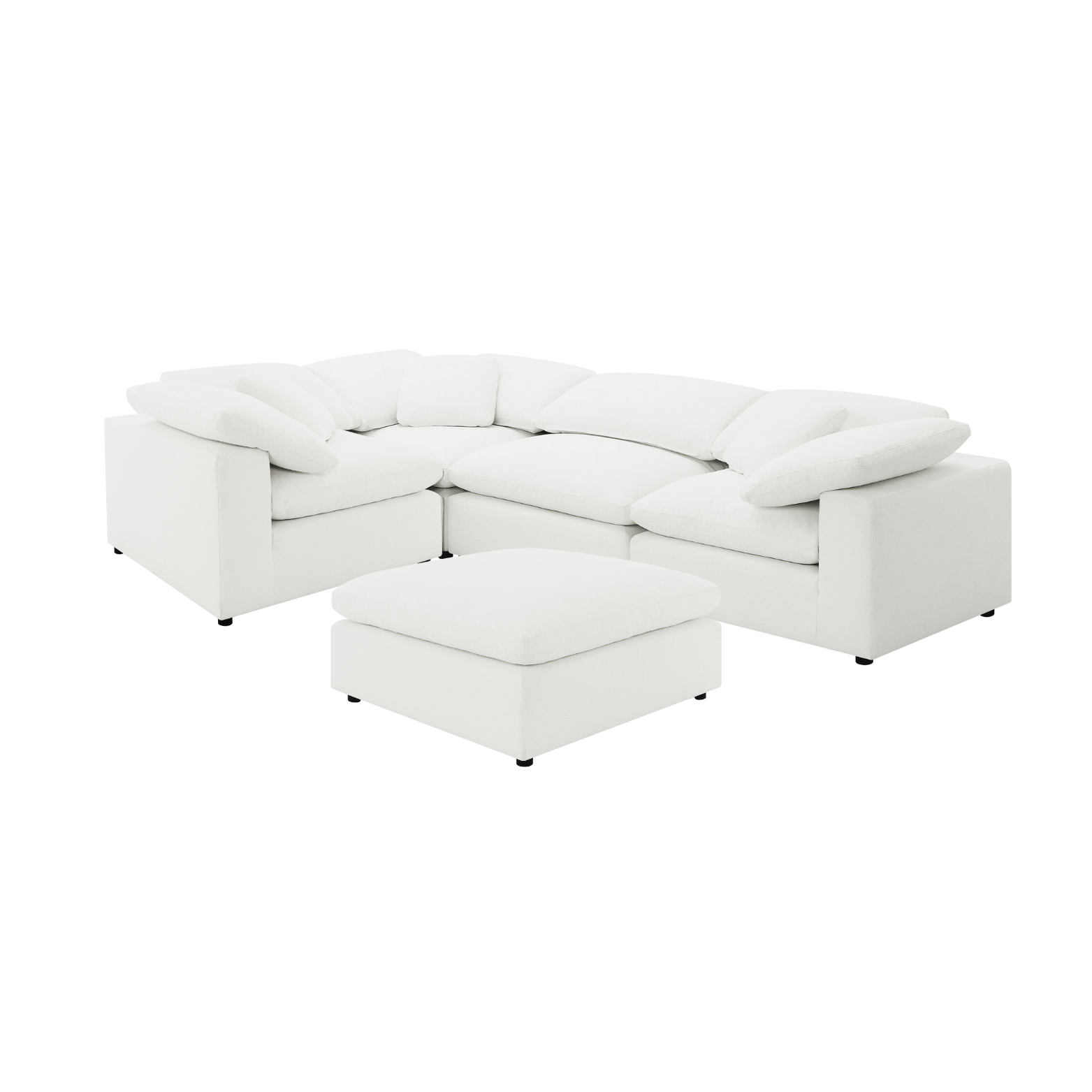 4-Piece + Ottoman Boucle Cloud Couch